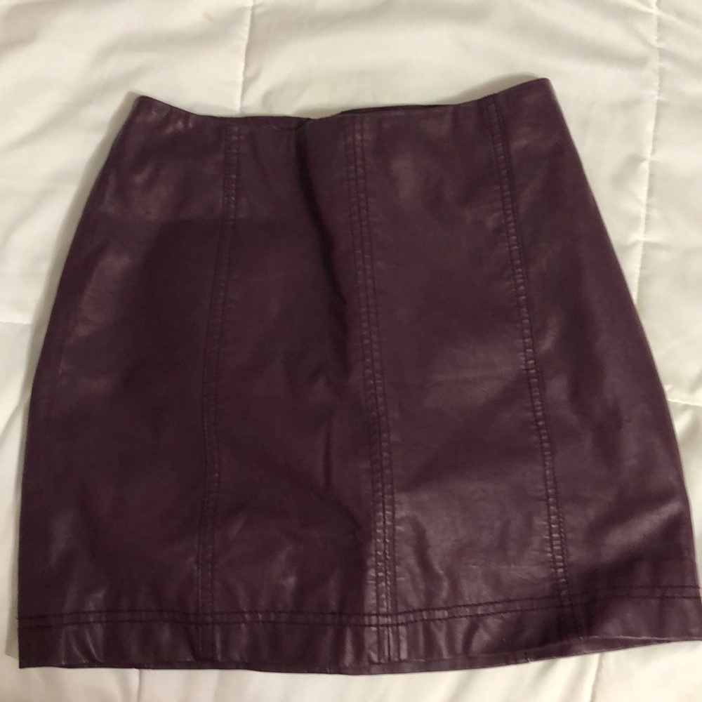 leather free people skirt